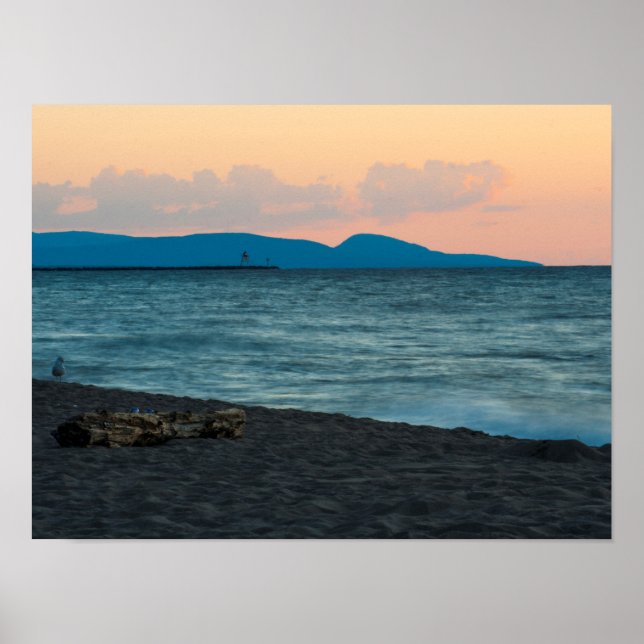 Póster Atardecer en las montañas Porcupine, Michigan (Frente)