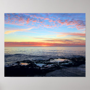 Póster Atardecer en las piscinas de marea