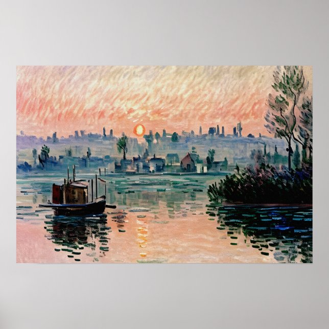 Póster Atardecer en Lavacourt (1) Un resplandor nocturno  (Frente)