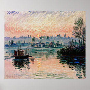 Póster Atardecer en Lavacourt (2) Un resplandor nocturno 