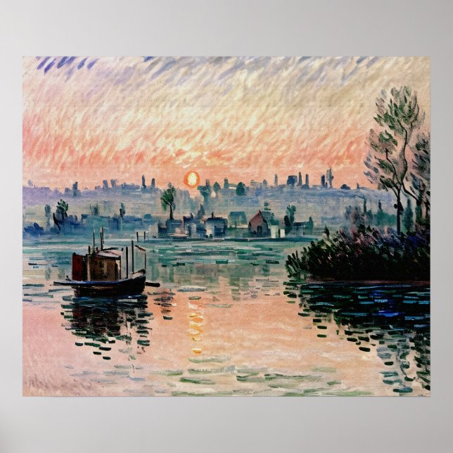 Póster Atardecer en Lavacourt (2) Un resplandor nocturno  (Frente)