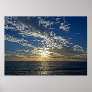 Póster Atardecer en Liguria - las Cinque Terre, Poster de