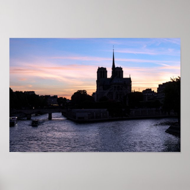 Póster Atardecer en Notre Dame de París (Frente)