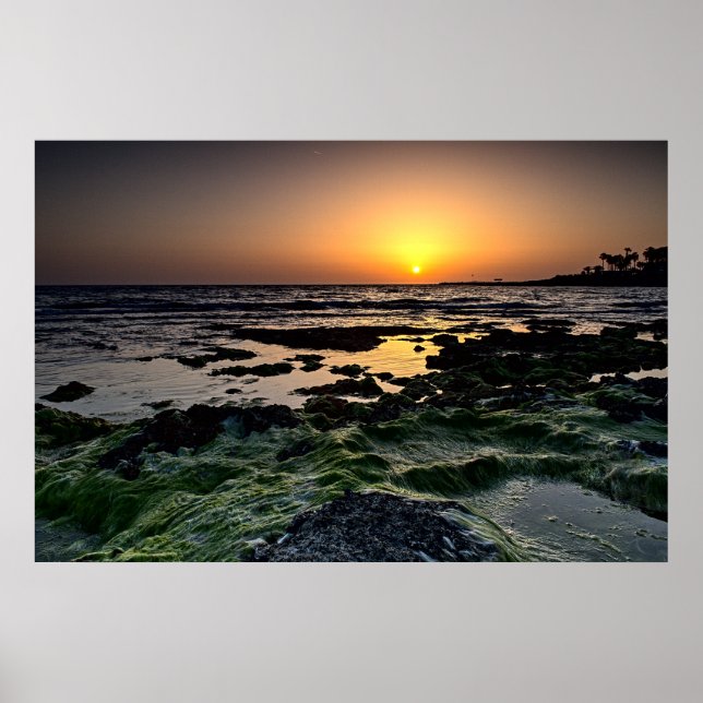 Póster Atardecer en Paphos, Poster de Chipre (2512) (Frente)