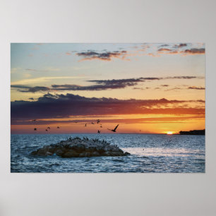 Póster Atardecer en Pelican Rock, Isla Dauphin, Alabama