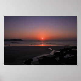 Póster Atardecer en Polzeath