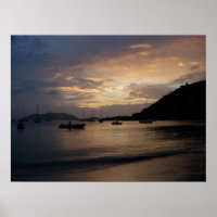 Atardecer en Poster de las Islas Vírgenes Británic