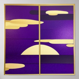 Póster Atardecer en Poster morado