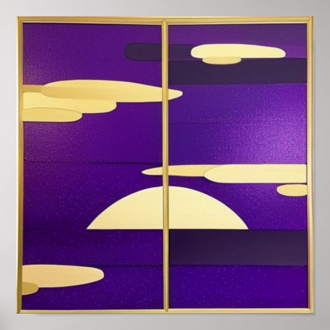 Póster Atardecer en Poster morado (Frente)