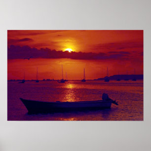 Póster Atardecer en Puerto la Cruz, Venezuela