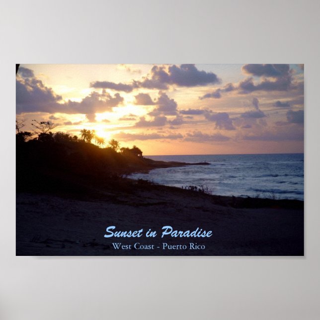 Póster Atardecer en Puerto Rico (Frente)