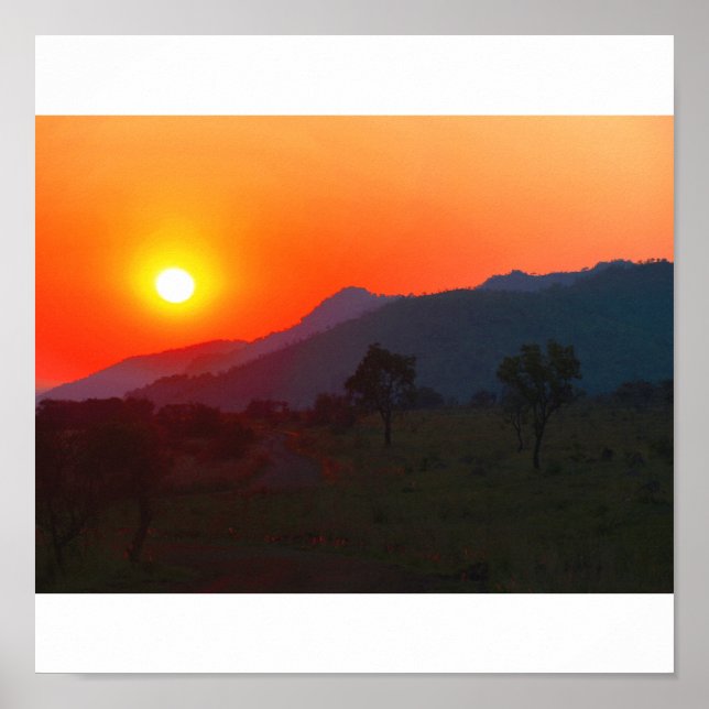 Póster Atardecer en Sudáfrica (Frente)
