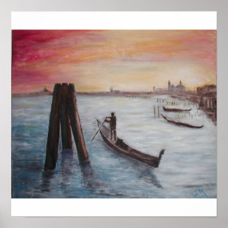 Póster Atardecer en Venecia
