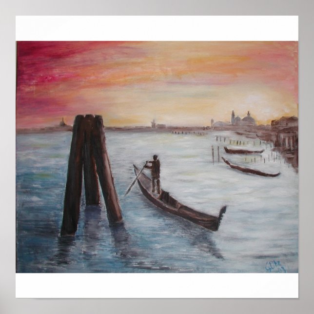 Póster Atardecer en Venecia (Frente)