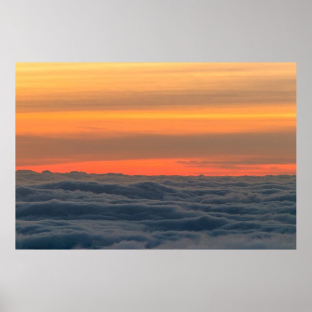 Póster Atardecer mágico sobre las nubes (Frente)