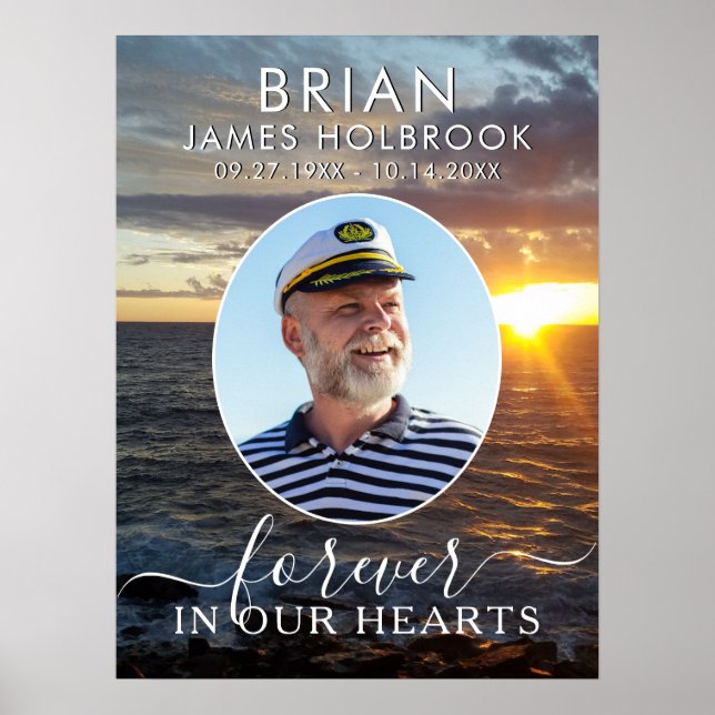 Póster Atardecer Memorial del Océano Por Siempre en Nuest (Frente)