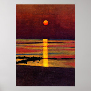 Póster Atardecer, pintura artística fina
