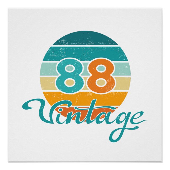 Póster Atardecer Retro 88 Vintage Deteriorado (Anverso)