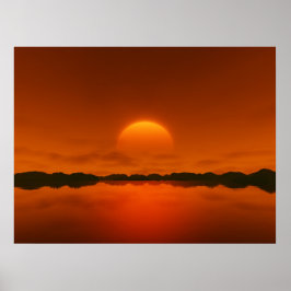 Póster atardecer rojo