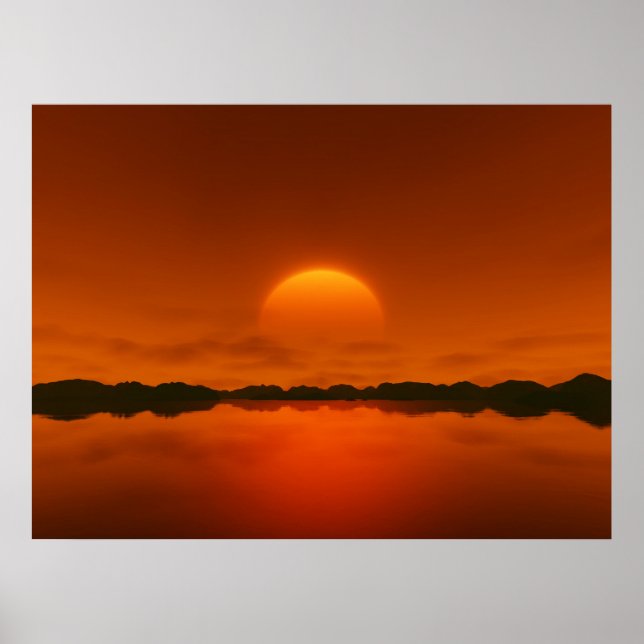 Póster atardecer rojo (Frente)