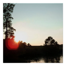 Póster Atardecer Sereno en el Río