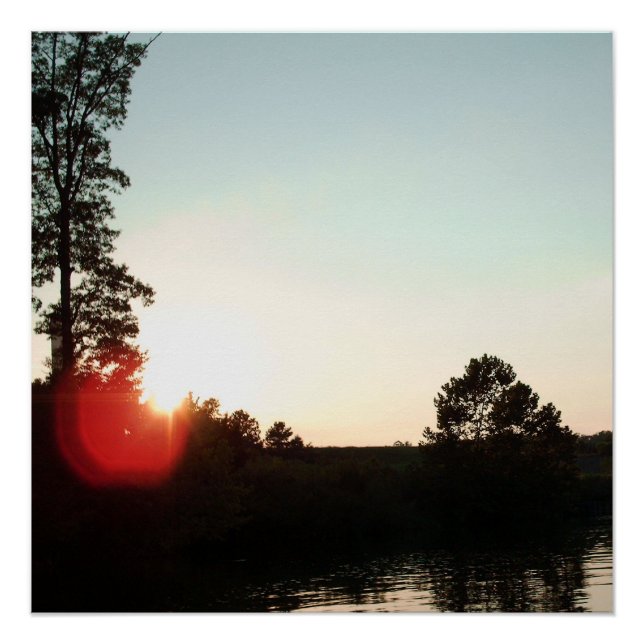 Póster Atardecer Sereno en el Río (Anverso)