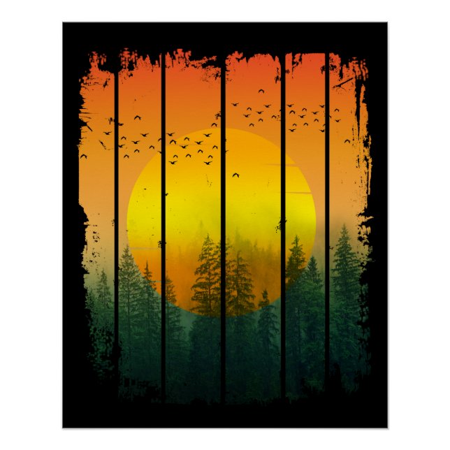 PÓSTER ATARDECER SIMPLE FORESTAL (Anverso)