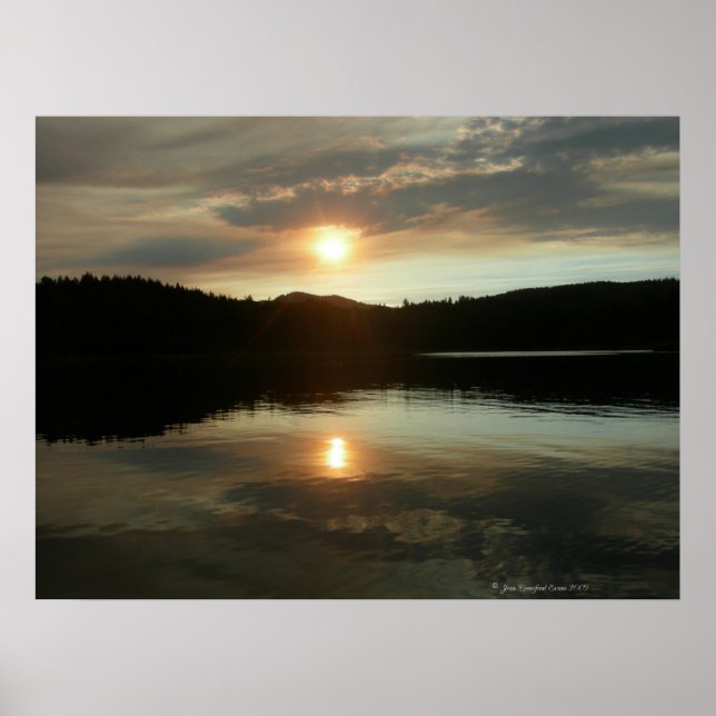 Póster Atardecer sobre el embalse de Spring Valley (Frente)