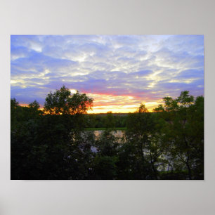 Póster Atardecer sobre el estanque de Stilwell (16x12)
