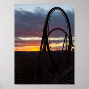 Póster Atardecer sobre el fuego salvaje