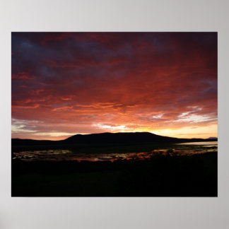Póster Atardecer sobre el lago Mormon