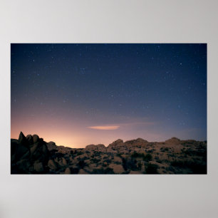 Póster Atardecer sobre el parque nacional del árbol de Jo