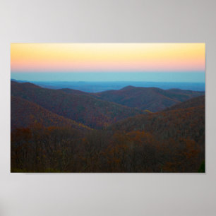 Póster Atardecer sobre el Parque Nacional Shenandoah, Vir