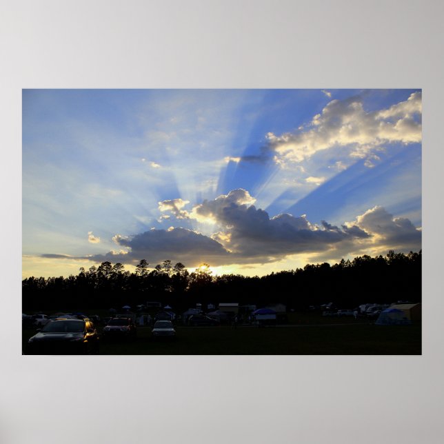 Póster Atardecer sobre el pueblo de astronomía de Deerlic (Frente)