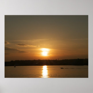 Póster Atardecer sobre la bahía de Cardiff