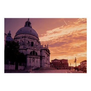 Póster Atardecer sobre la Basílica de Venecia