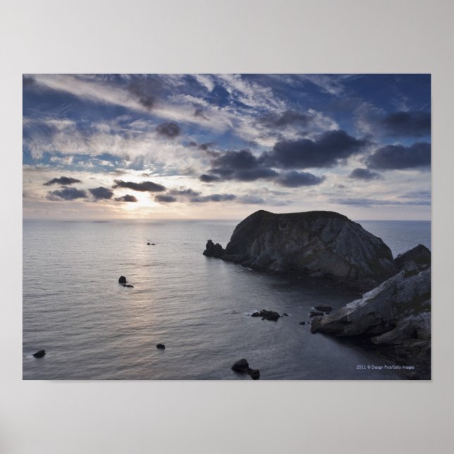 Póster Atardecer Sobre La Costa Irlandesa (Frente)