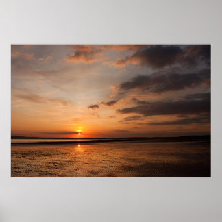 Póster Atardecer sobre la costa sur de Inglaterra