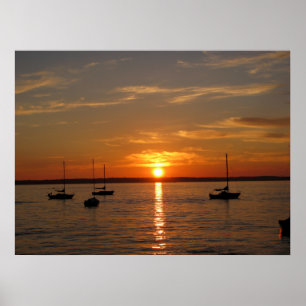 Póster Atardecer sobre la isla de Lummi