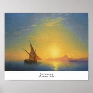 Póster Atardecer sobre las aguas marinas de Ischia Ivan A