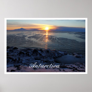 Póster Atardecer sobre McMurdo Sound, Antártida