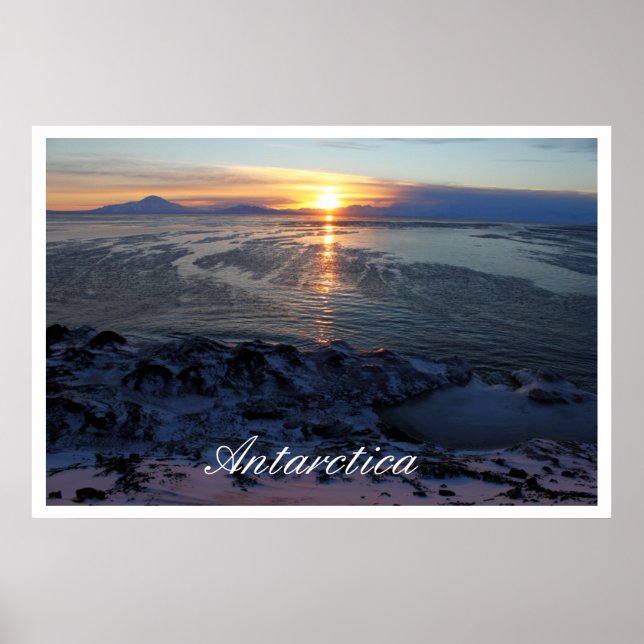 Póster Atardecer sobre McMurdo Sound, Antártida (Frente)