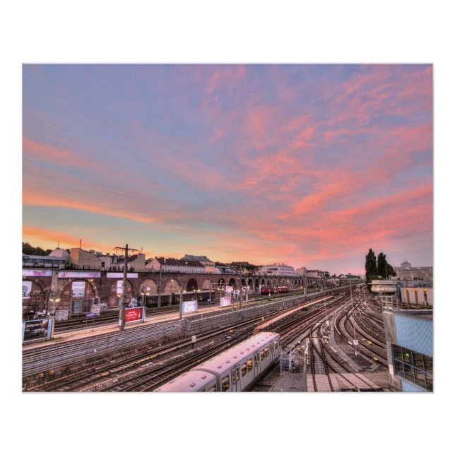 Póster Atardecer sobre Spittelau, Viena Austria (Anverso)