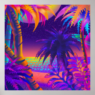 Póster Atardecer tropical en Titán