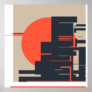 Póster Atardecer urbano,