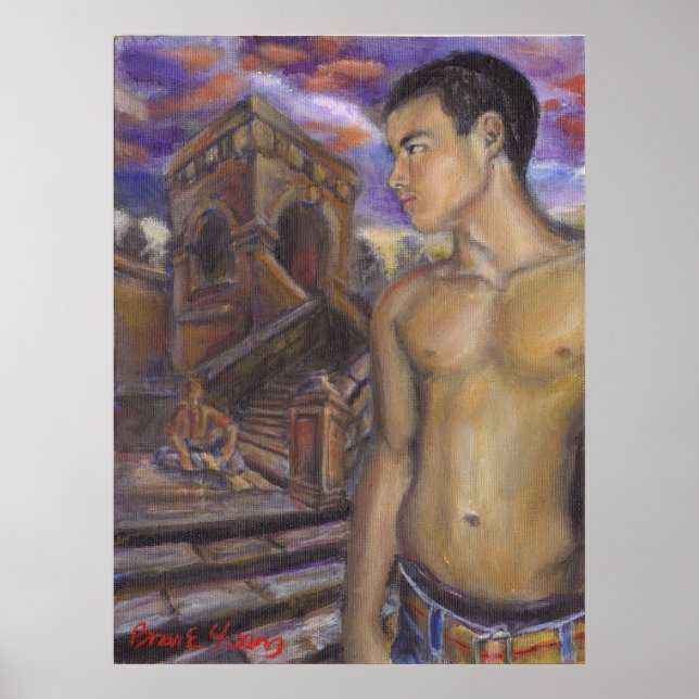 Póster Atardecer y escaleras (Frente)