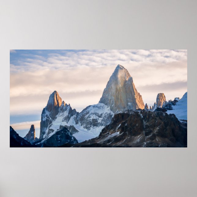 Póster Atardecer Y Nubes Sobre El Mt Fitzroy (Frente)
