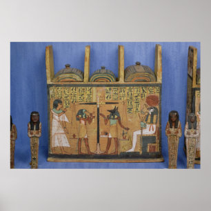 Póster Ataúd de Ushabti con una escena del psychostasis