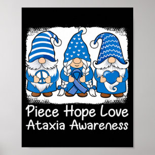 Póster Ataxia Apoyo gnomas con cinta Ataxia Azul Awar