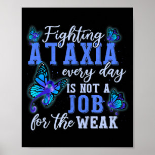 Póster Ataxia Conciencia Paz Amor Esperanza Usamos Azul T